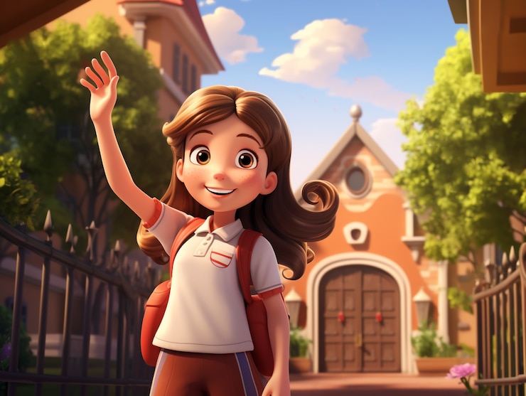 Foto gratuito dibujos animados en 3d de vuelta a la escuela