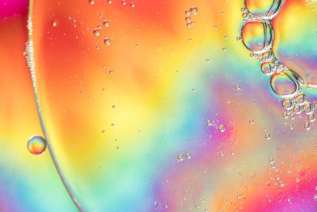 Diferente textura de burbujas de arco iris abstracto