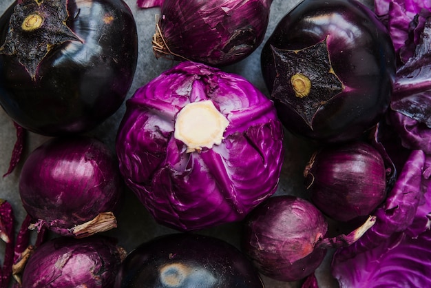 Diferentes tipos de vegetales saludables.