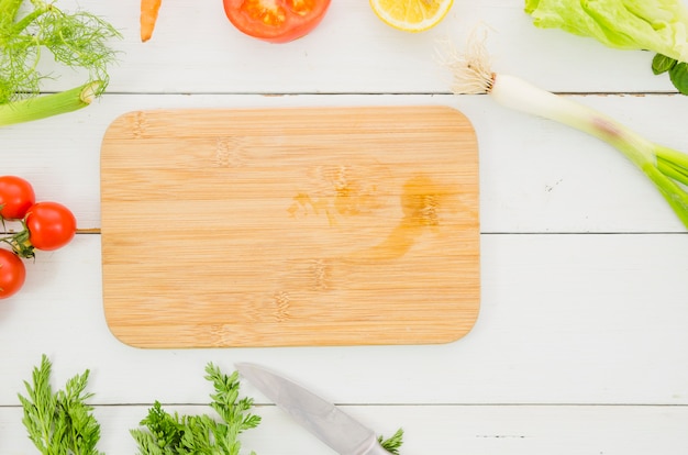 Diferentes tipos de verduras vistos desde arriba