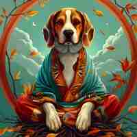 Foto gratuita digital art portrait of animal meditating and practicing mindfulness