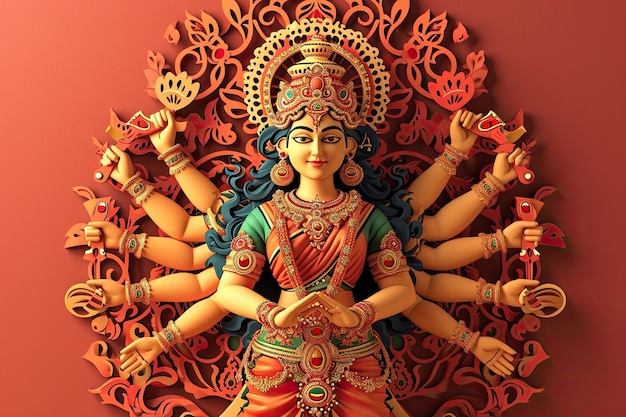 Foto gratuita la diosa durga para la celebración de navratri.