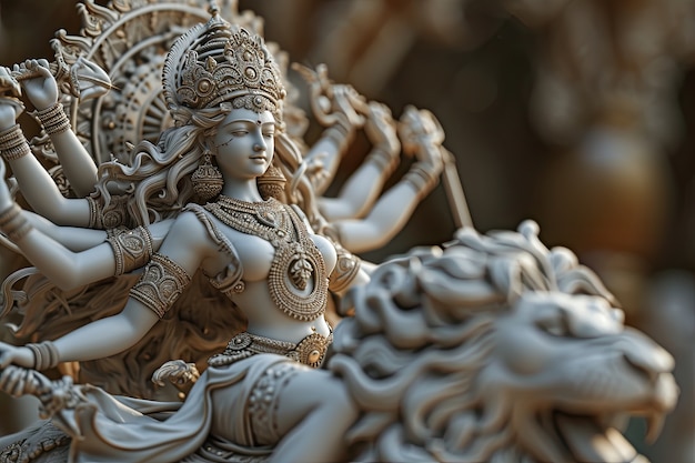 La diosa Durga para la celebración de Navratri.