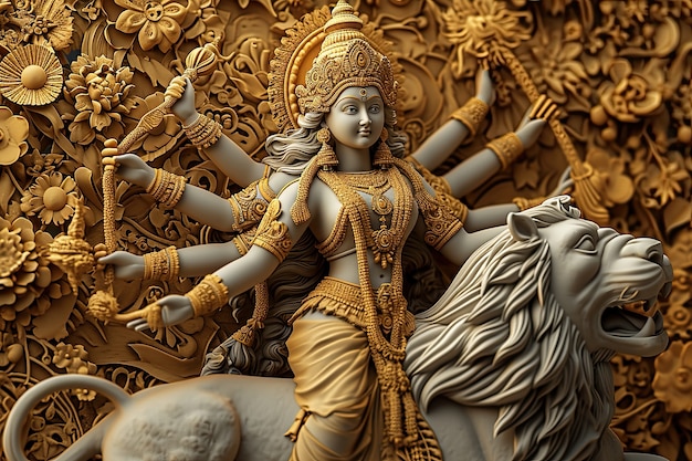 Foto gratuita la diosa durga para la celebración de navratri.