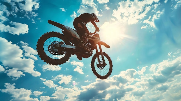 Foto gratuita dirt bike rider participating in races and circuits for the adventure thrill with motorcycle