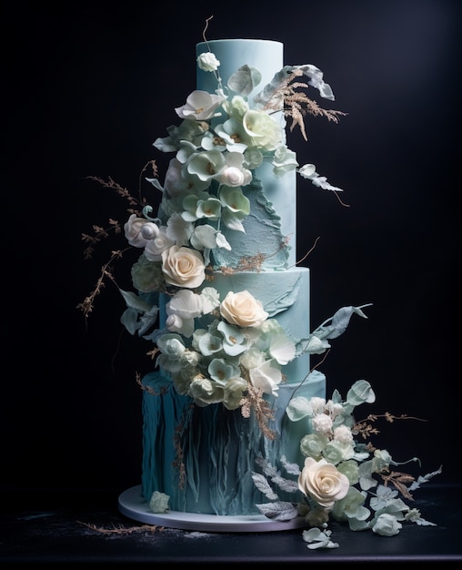 Foto gratuita diseño 3d para un delicioso pastel de boda