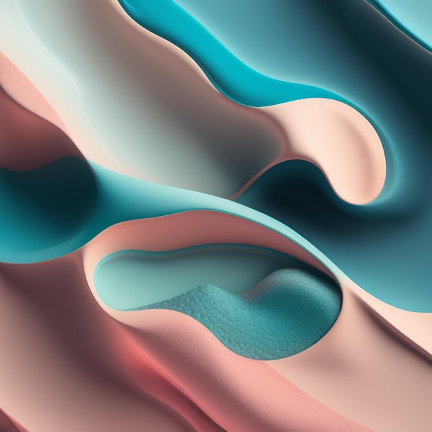 Un diseño abstracto colorido con un fondo rosa y azul.