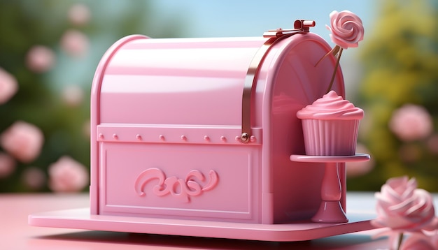 Foto gratuita diseño de caja de correo rosa