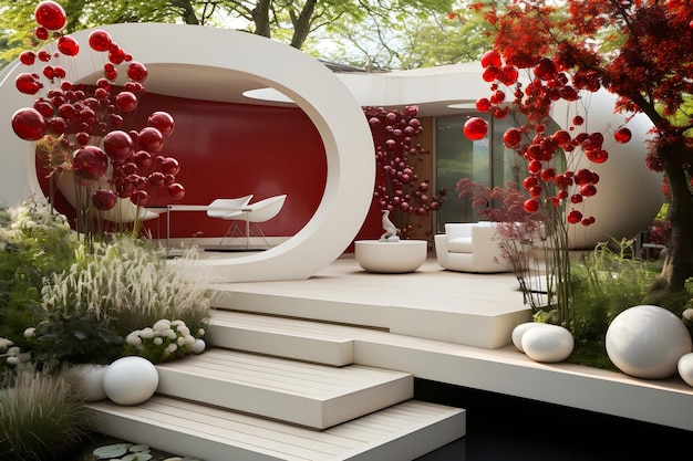 Foto gratuita diseño de casas de escape al aire libre