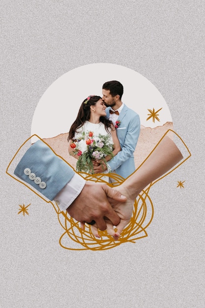 Foto gratuita diseño de collage para bodas