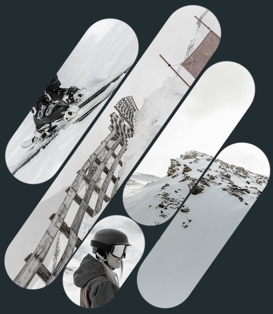Diseño de collage de deportes de invierno.