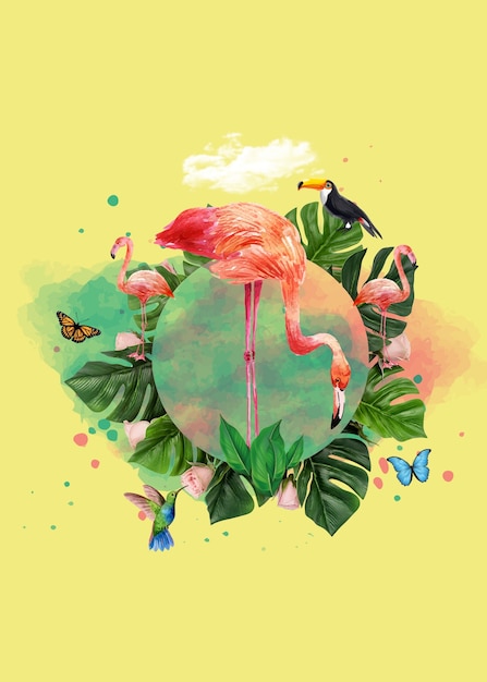 Foto gratuita diseño de collage de paisajes tropicales