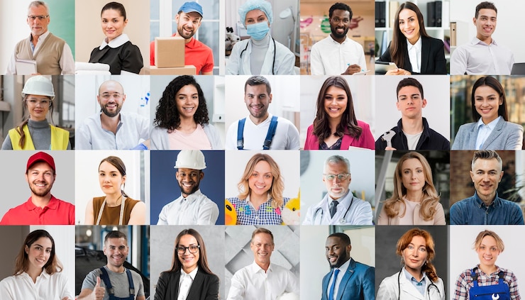 Foto gratuito diseño de collage de personas