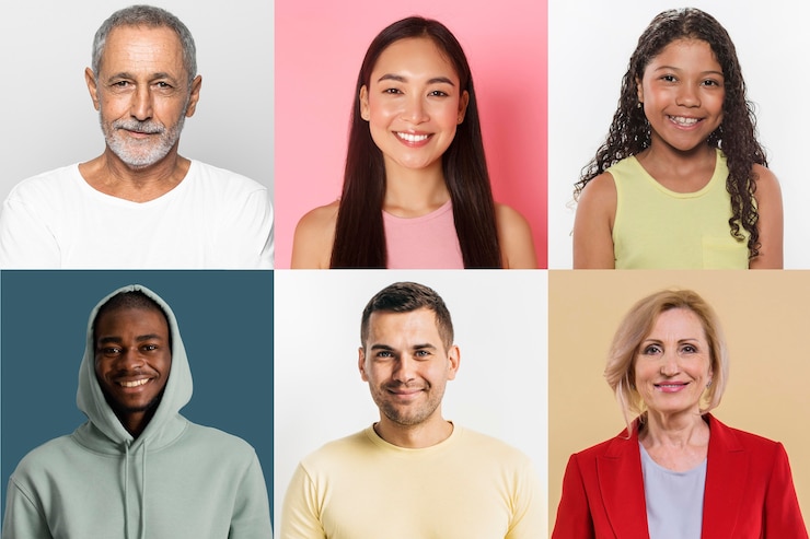 Foto gratuito diseño de collage de personas