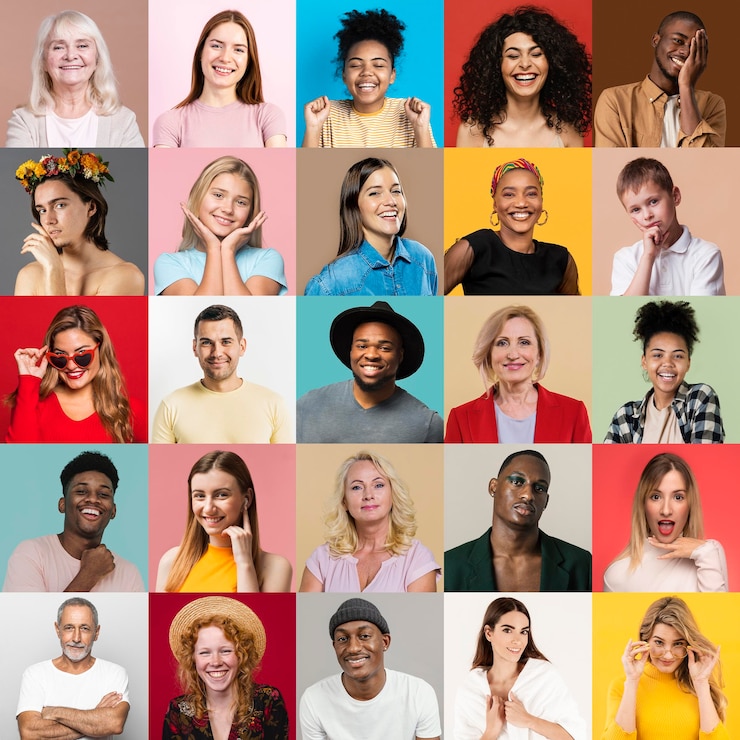 Foto gratuito diseño de collage de personas