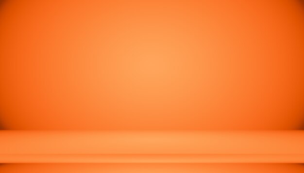 Diseño de diseño de fondo naranja liso abstracto, estudio, habitación, plantilla web, informe comercial con color degradado de círculo suave