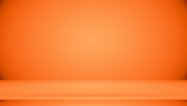Diseño de diseño de fondo naranja liso abstracto, estudio, habitación, plantilla web, informe comercial con color degradado de círculo suave