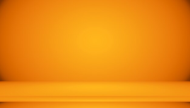 Diseño de diseño de fondo naranja liso abstracto, estudio, habitación, plantilla web, informe comercial con color degradado de círculo suave