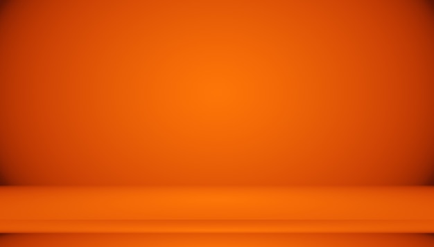 Diseño de diseño de fondo naranja liso abstracto, estudio, habitación, plantilla web, informe comercial con color degradado de círculo suave