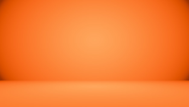 Diseño de diseño de fondo naranja liso abstracto, estudio, sala, plantilla web, informe comercial con color degradado de círculo suave.