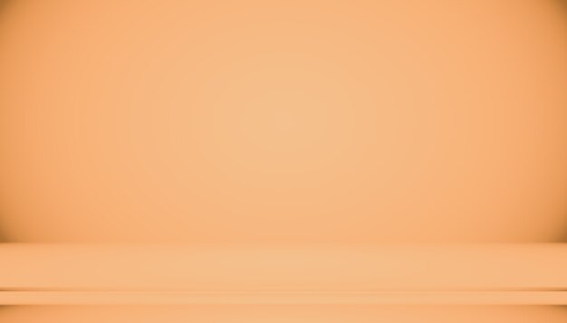 Diseño de diseño de fondo naranja liso abstracto, estudio, sala, plantilla web, informe comercial con color degradado de círculo suave.