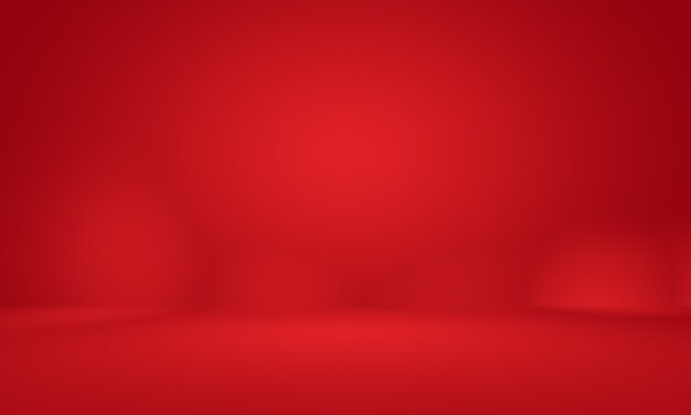 Diseño de diseño de San Valentín de Navidad de fondo rojo suave de lujo abstracto, estudio, habitación, plantilla web, informe comercial con color degradado de círculo suave.