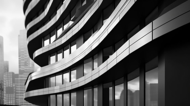 Foto gratuita diseño de un edificio empresarial revestido de piedra negra, espacio publicitario, idea de maqueta, generada por ia