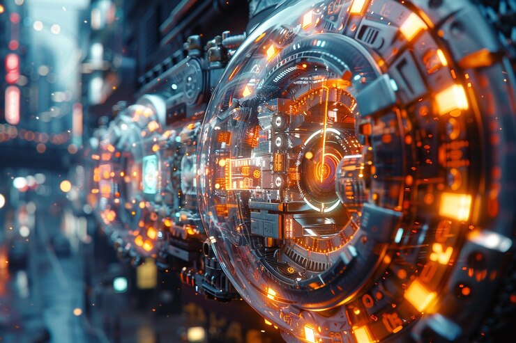 Foto gratuito diseño futurista de máquinas del tiempo