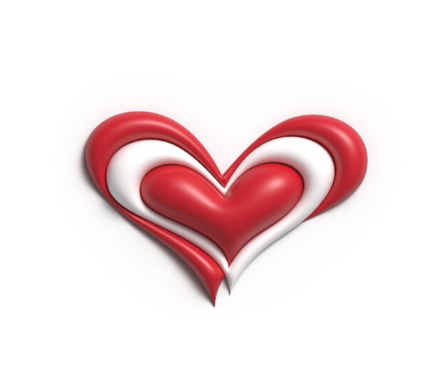Diseño de ilustración 3D del corazón del día de San Valentín.