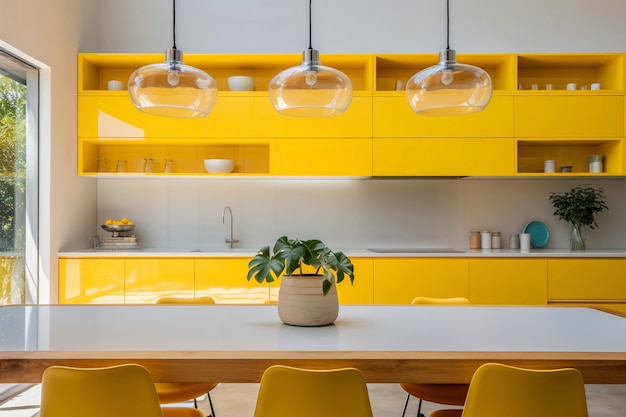 Diseño interior de cocina minimalista