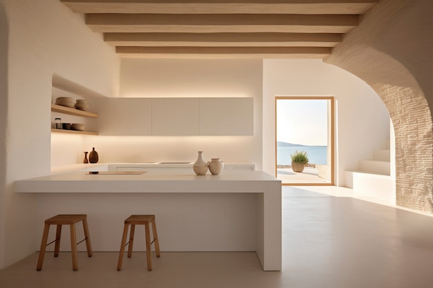 Diseño interior de cocina minimalista