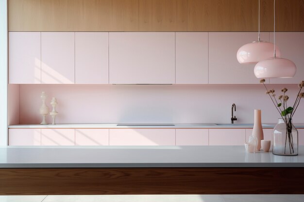 Diseño interior de cocina minimalista