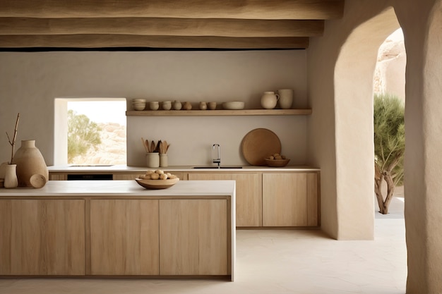 Diseño interior de cocina minimalista