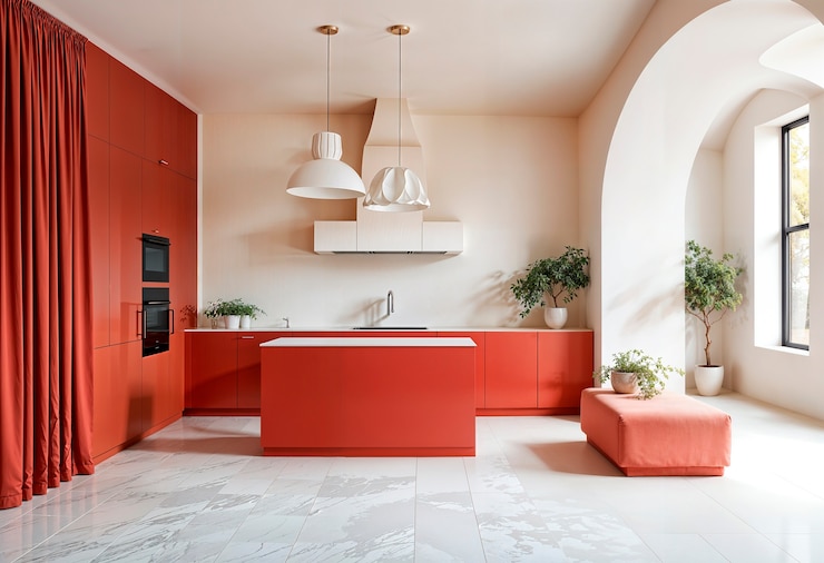 Foto gratuito diseño interior minimalista de colores pastel