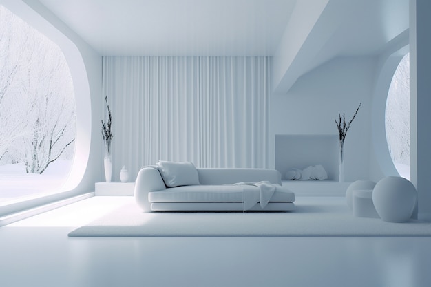 Foto gratuita diseño interior minimalista increíble