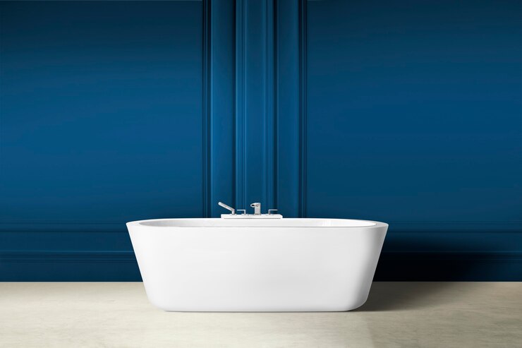Foto gratuito diseño interior moderno de baño de lujo con pared de paneles