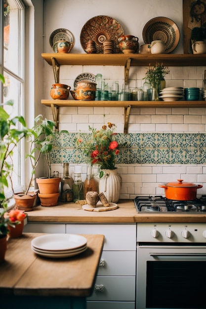 Foto gratuita diseño interior moderno de la cocina