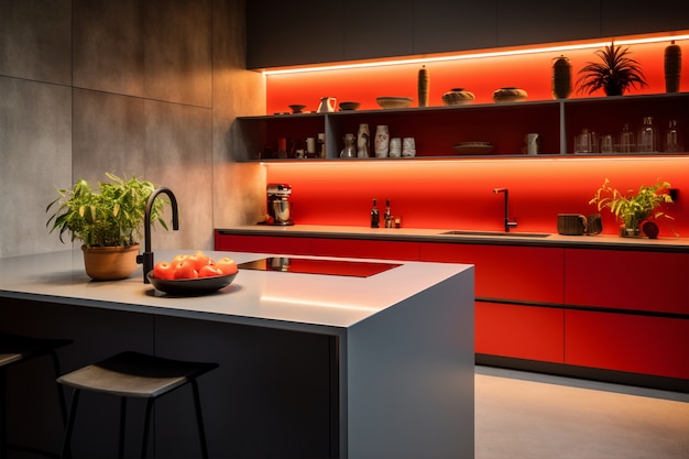 Foto gratuita diseño interior moderno de cocina