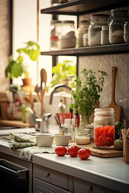 Diseño interior moderno de la cocina