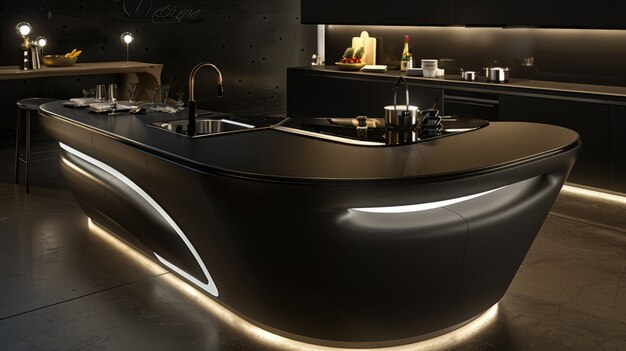 Diseño interior moderno de la cocina