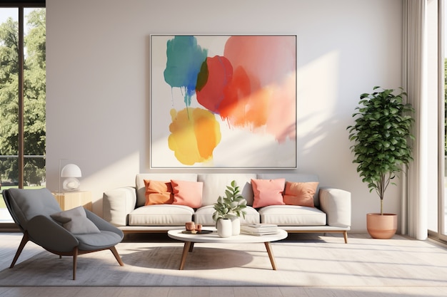 Diseño interior moderno de la sala de estar