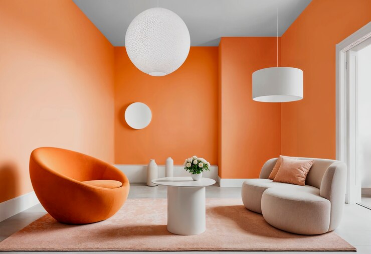 Foto gratuito diseño interior realista con muebles