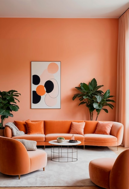 Foto gratuita diseño interior realista con muebles