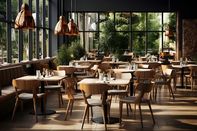 Foto gratuita diseño de interiores de restaurantes