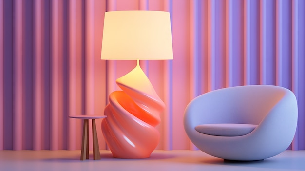 Diseño de lámparas con estilo de arte digital