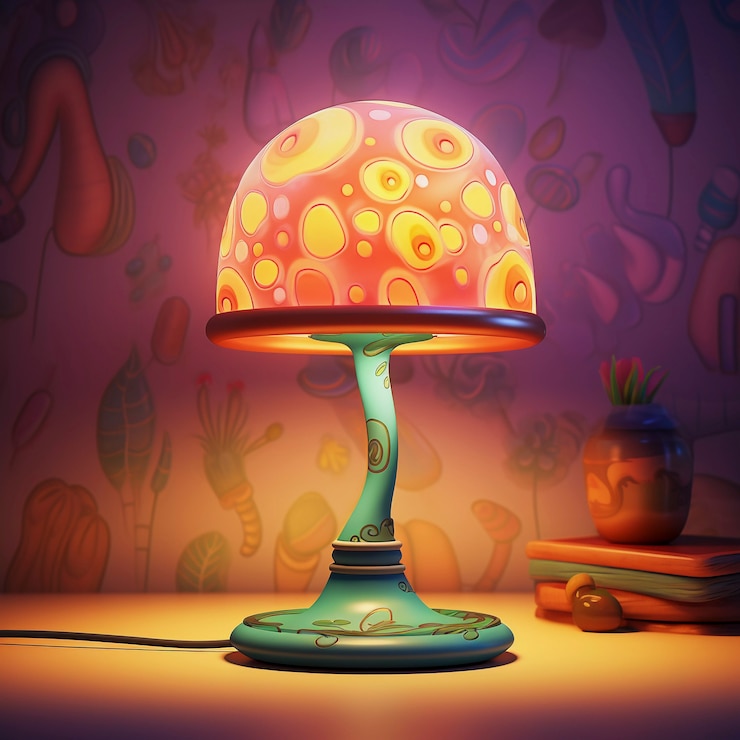 Foto gratuito diseño de lámparas de luz de arte digital