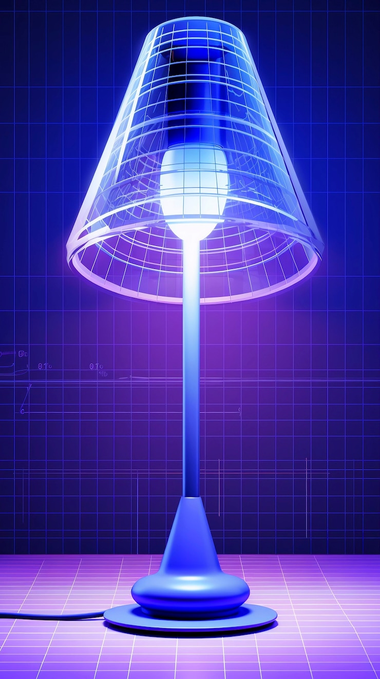 Foto gratuito diseño de lámparas de luz de arte digital