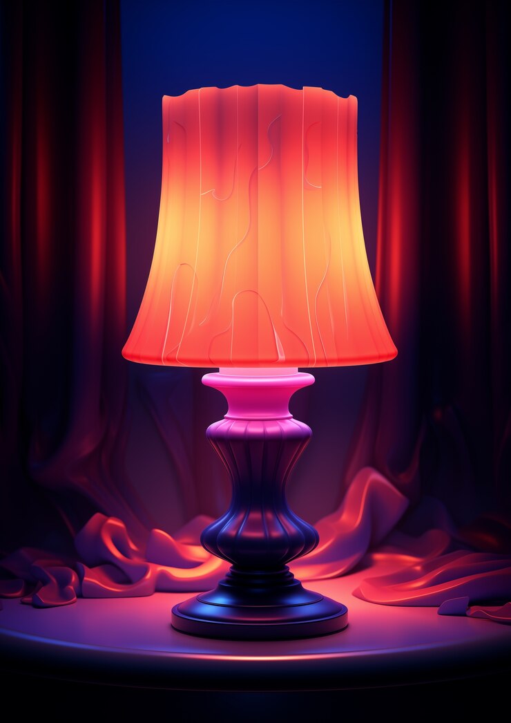 Foto gratuito diseño de lámparas de luz de estilo artístico digital
