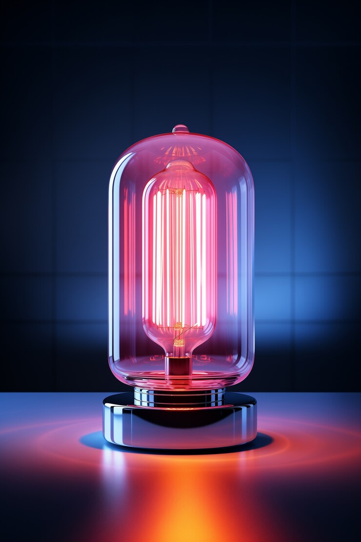 Foto gratuito diseño de lámparas de luz de estilo artístico digital
