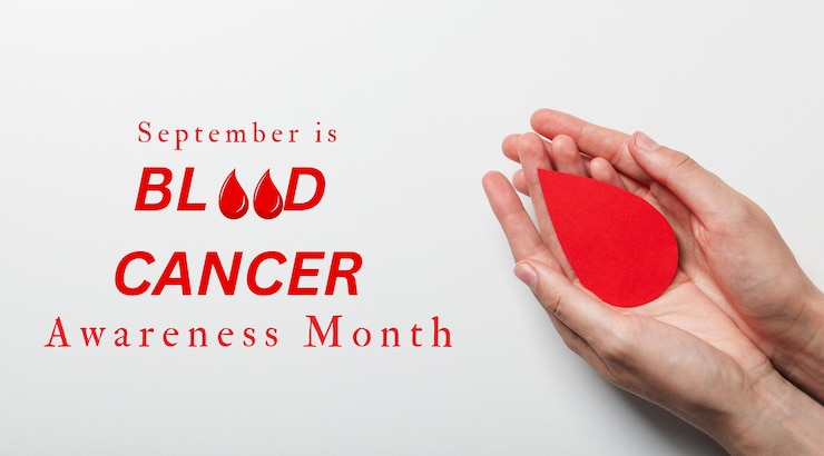 Foto gratuito diseño del mes de concienciación sobre el cáncer de sangre de septiembre en un fondo claro
